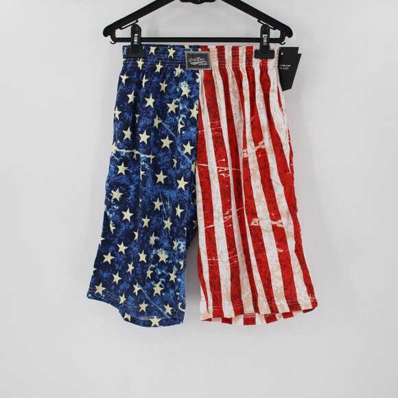 Vintage 90s NWT Crazee Wear Shorts Mens Medium American Flag Relaxed Fit patriot - Picture 1 of 9